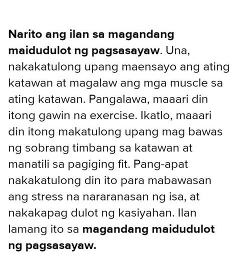limang magandang dulot ng sayaw|Anu.